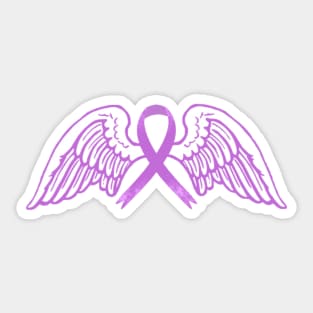 Purple/Pink Awareness Ribbon with Angel Wings 2 Sticker